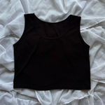 SheIn Sleeveless Waffle Knit Black Athleisure Crop Top Photo 0