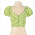 Princess Polly  Lime Floral Crop Top Photo 0