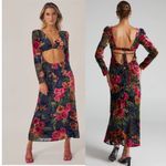 NWOT X Revolve Dresses Weworewhat Cut Out Flocked Velvet Dress Photo 1