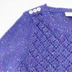 Modcloth  Impromptu Photoshoot Open Knit Sweater Purple Speckled Size Small Photo 5