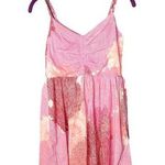 Roxy Short Dress Women's Size Small Bright Leaf Print Empire Waist Vacation Photo 0