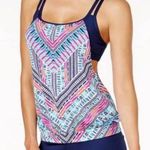 Athleta Moxie Collection Tankini Swim Top Pink Navy Bra Strap UPF 50, Size 34B C Photo 10