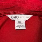 Cato Women's Red Button-Up Blouse Long Sleeve Pocketed Collared Casual V-Neck XL Photo 8