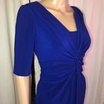 CHAPS twist front short sleeve blue dress Photo 3