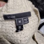 Vince  Black and White Striped Textured Sweater Photo 4