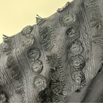 Chico's  Poplin Fringe Puff Sleeve Dress Midi Length Black Tiered Skirt Size 12 Photo 4