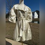 Pearl women’s trench coat 3/4 length sleeve size xs Yellow Photo 2