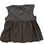 Lucky Brand Gray Floral Embroidered Cap Sleeve Peasant Top Photo 1