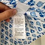 J.Crew Smocked Tie Shoulder Tank Top Floral in White and Blue NEW Size XL Photo 4