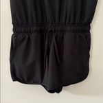 ALBION FIT  Ruffle Sleeve Romper Drawstring Waist Wrinkle Free Black Size M Photo 6