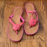 Coach  Lindy Logo Embossed Leather Sandals Size 8 Photo 1