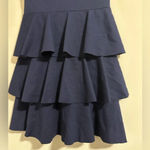 Amanda Uprichard  Navy ruffle spring zip back tiered dress spring mini Photo 5