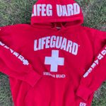 Lifeguard Virginia Beach red and white unisex hoodie sweater Size M Photo 10