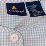 Liz Sport Vintage  button down gingham top with pockets size 6 Photo 4