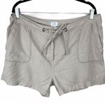 Sigrid Olsen 100% Linen Tan Tie Shorts Photo 0
