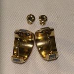 Christian Dior DIOR CODE EARRINGS Gold-Finish Metal and Pastel Blue Lacquer Photo 6