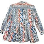 Style & Co Patchwork Long Sleeve Top Blouse M Roll Tab Sleeve Lace Ruffle Flowy Photo 2