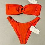 l*space L* Jasper Top & Rocky Classic Bottoms Bikini Set Pimento Orange Red LARGE Photo 1