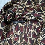 ZARA  WMN'S Animal Print Shirt‎ Flowy V-neck Top Blouse S NWOT Photo 11