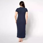 Barefoot Dreams ‎ Malibu Collection Ultra Soft Rib Henley Dress-Indigo medium NWT Photo 1