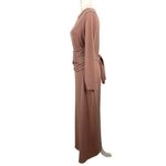 VEILED COLLECTION Ribbed Tie Waist Long Sleeve Wrap Waist Maxi Dress Photo 6