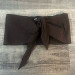 EXPRESS linen blend tie front bandeau top Photo 1