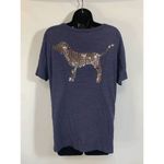 PINK - Victoria's Secret Victoria's Secret Pink Womens Basic Top Sequin Dog Rainbow Blue Medium Photo 4