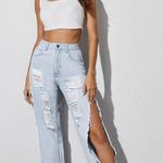 Light Wash Ripped Jeans Blue Size 8 Photo 0