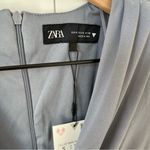 ZARA NWT  Belted Draped Mini Dress in Petrol Blue Photo 3