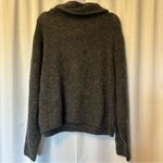 H&M Dark Gray Melange Mohair Wool Cowl Neck Sweater Slouchy Crop Fit Women's M Photo 2