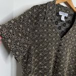 Dress Barn Vintage 80s Gold Floral Blouse Top Woman’s Size 3x (Runs Smaller) USA Photo 1