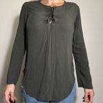 Anthropologie  Cloth and Stone Front Tie Green Oversized Longsleeve Size Medium Photo 0