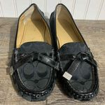 Coach  Frida Loafers Black Bow Canvas Sz 9B Photo 2