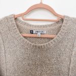 Jennifer Lopez ‎ Womens Sweater Size L Petite Beige Metallic Knit Soft Glam Cozy Photo 3