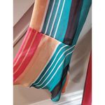 No Boundaries  Womens Multicolor Striped Plunging Neckline Long Maxi Dress Small Photo 4