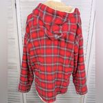Wild Fable  Furry Fleece Lined Plaid Jacket Red/Multi-Medium Photo 2