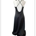 Jason Wu  Black Ruched Front Tie Shoulder Maxi Dress Size Large Photo 2
