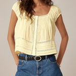 J.Crew  Cap-sleeve lace-trim top in cotton voile Photo 0