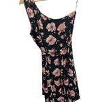 Daniel Rainn DR2 By Women Floral One Shoulder Dress Tied Waist Size S Black Pink Photo 4