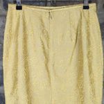 lafayette 148 Gold Brocade Fringe Silk Skirt Woman's Size 6 Knee Length Gold Photo 6