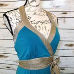BCBG Paris Halter Blue Goddess Dress NWOT Size 4 Photo 3