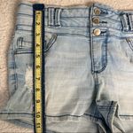 Blue Spice Distressed High Waist Button Denim Jean Shorts Blue Medium 5/6 Photo 10