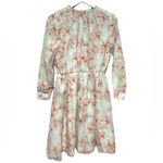 Silk Ellie Makir 100% Silk Printed Floral Midi Dress Medium Green Photo 1