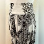 White House | Black Market  Paisley Black White Pleated Maxi‎ Skirt SIZE 8 Photo 3
