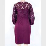 Ralph Lauren Plum Wine Puff Sleeve Lace Top Pencil Dress Hidden Zipper Sz 4 NWT Photo 1