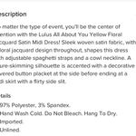 Lulu's Sunny Yellow Satin Midi Dress Gold Size M Photo 5