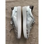 Michael Kors Silver Womens Sneakers W/ Monogram Heel & Logo Accents Size 8.5 Photo 4