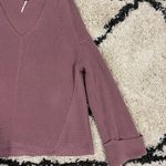 Free People Free Peopl La Brea Dusty Rose Boho Oversized V-neck Sweater Photo 4