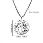 Men Fashion Angel And Devil Stainless Steel Pendant Necklace Photo 4