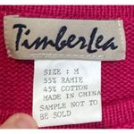 Timber Lea Women's Sweater Vintage Embroidered Floral Cat Boxy Fit Knit Medium Pink Photo 4